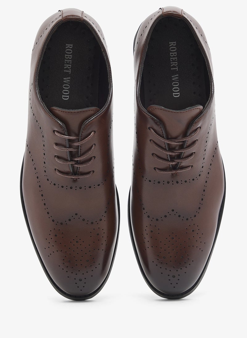 Robert Wood Wing Cap Brogue Formal Lace Ups - Image 4