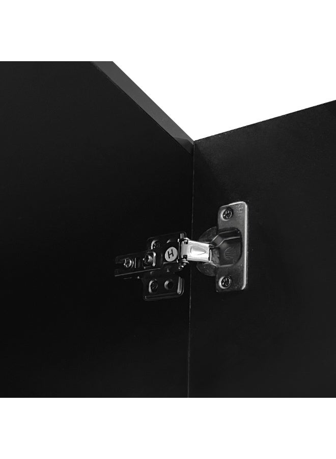 ebb & flow Modern Black Wooden Bedroom Wardrobe – 200 × 60 × 201 cm, Stylish Storage Cabinet with Hanging Rail, Adjustable Shelves, and Quiet-Close Doors - Image 2