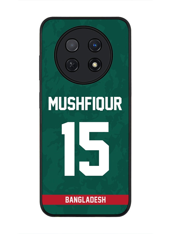 Stylizedd Cover for Huawei Nova Y91 4G / Huawei Enjoy 60X Case, Rugged Black Slim Protective Phone Cases- Player Name - Mushfiqur Rahim, Jersey Number- 15 - Image 1