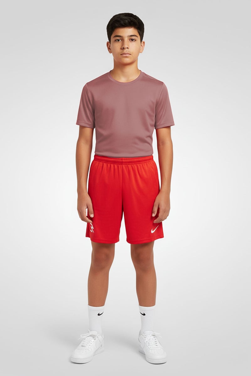 Nike 3Brand by Russell Wilson Kids Boys Embroidered Logo Training Shorts, Red - Image 1