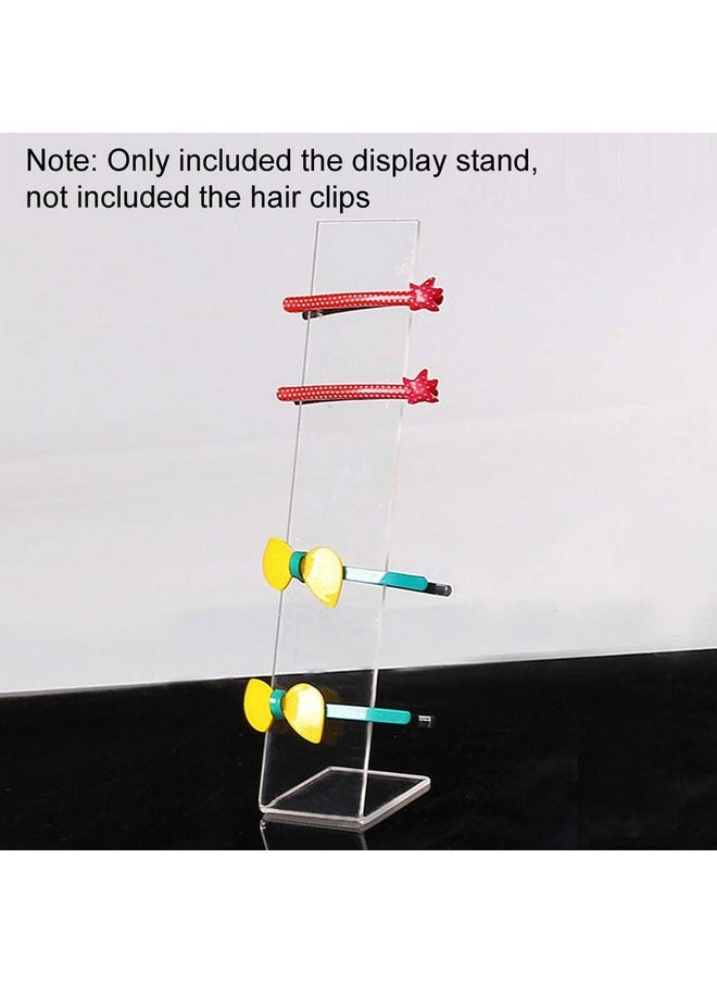 lasenersm 4 Pieces Clear Acrylic Hair Clip Display Stand L-Shaped Hairpin Display Holder Barrette Display Stand Holder Hair Clip Organizer Stand Holder, Transparent 