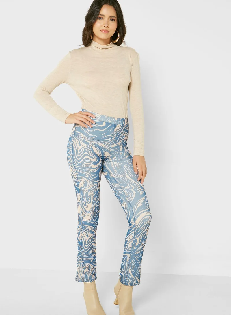 Topshop Petite Flared Knitted Pants