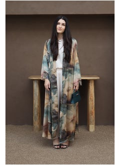 Jimmy Le Bond Hessa Abaya with Scarf – Premium Floral Abaya Set Green  - Image 4
