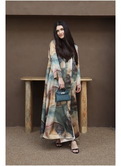 Jimmy Le Bond Hessa Abaya with Scarf – Premium Floral Abaya Set Green  - Image 5