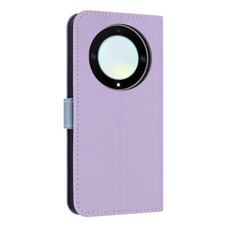 erorex For Honor X9a 5G Metal Bow Leather Phone Case with Hand Strap(Purple) - Image 3