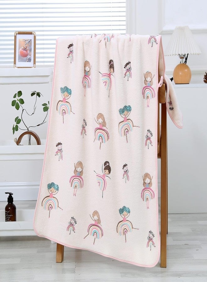 Hugh Ugoli Baby Bath Comfy Elegant Towel, 1 Pack Baby Towel Set, Super Soft Bath Towel with Unique Prints, (50 X 100 CM, Unicorn, Dinosaur Prints) (Pack of 1 Baby Pink (Unicorn Print)) - Image 1