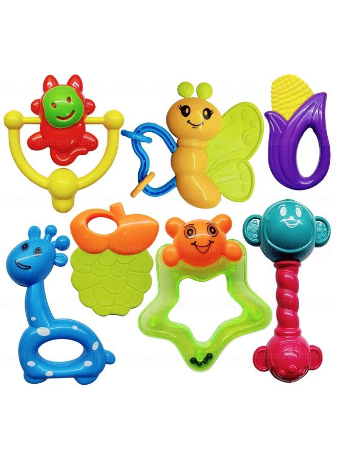 FunBlast Rattles And Teether For Babies Colorful Silicon Non Toxic Bpa Free For Babies Toddlers Infants & Children (Multicolor) - Image 1