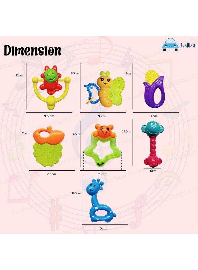 FunBlast Rattles And Teether For Babies Colorful Silicon Non Toxic Bpa Free For Babies Toddlers Infants & Children (Multicolor) - Image 3