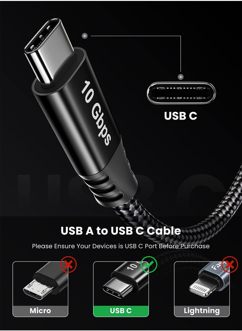Fasgear USB C Cable 4.9ft USB A to Type C 3.2 Gen 2 Cord Braided 10Gbps Android Auto Type C Data Cable 3A Fast Charge Compatible for Portable SSD Galaxy S23 Xbox Series PS5 Controller USB C Devices  - Image 5