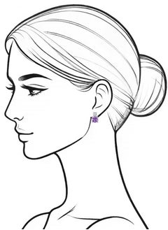 QUAINT Purple Diamond Frost Cut Perfume Bottle Stud Earrings  - Image 3