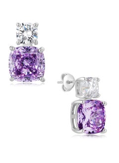 QUAINT Purple Diamond Frost Cut Perfume Bottle Stud Earrings  - Image 2