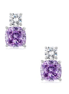 QUAINT Purple Diamond Frost Cut Perfume Bottle Stud Earrings  - Image 1