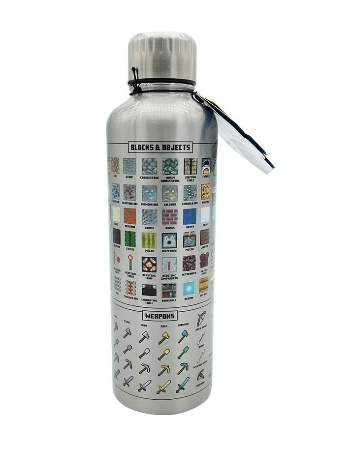 general Minecraft Paladone game merchandise Children's cup Student Stainless steel water cup Men's and women's water bottles - Image 1