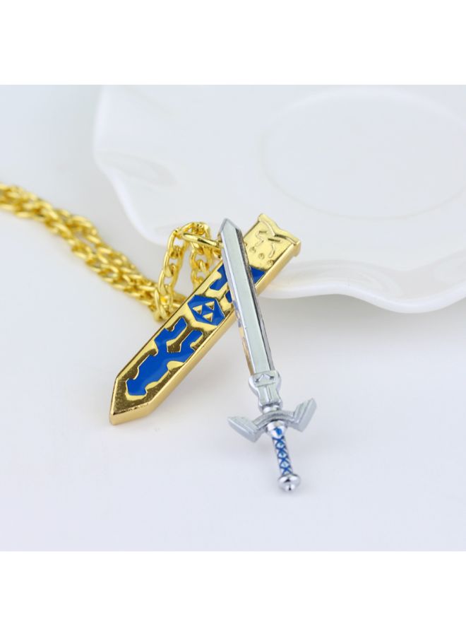 Generic The Legend Of Zelda: Skyward Sword Nintendo Small Necklace Pendant Golden Sheathed Sword  - Image 2