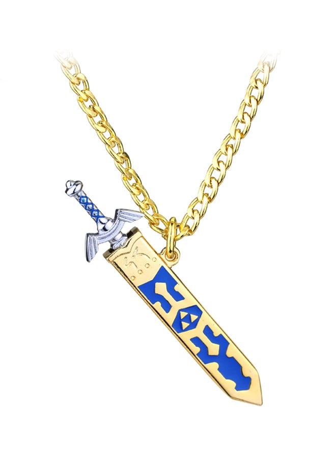 Generic The Legend Of Zelda: Skyward Sword Nintendo Small Necklace Pendant Golden Sheathed Sword  - Image 1