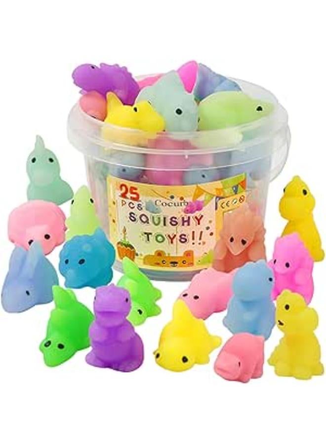 مجموعة من 25 لعبة موتشي سكويشي من كوكورب للأطفال من عمر 5 إلى 7 سنوات، هدايا حفلات لتخفيف التوتر، مجموعة ألعاب ديناصورات صغيرة لأعياد الميلاد والمهرجانات، حشو بيض عيد الفصح، جوائز للفصول الدراسية