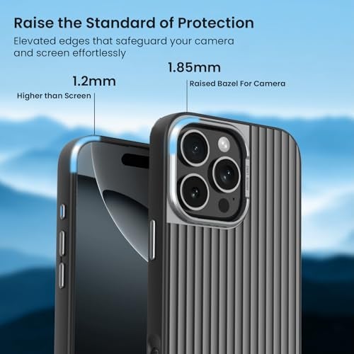 MOOSH Magnetic Case for iPhone 16 Pro Max with Military-Grade Drop Resistant Heavy Duty Shockproof Fiber Touch Matte Back with Aluminum Alloy Keys Phone Cover for iPhone 16 Pro Max 6.9 Inch, Black - Image 3