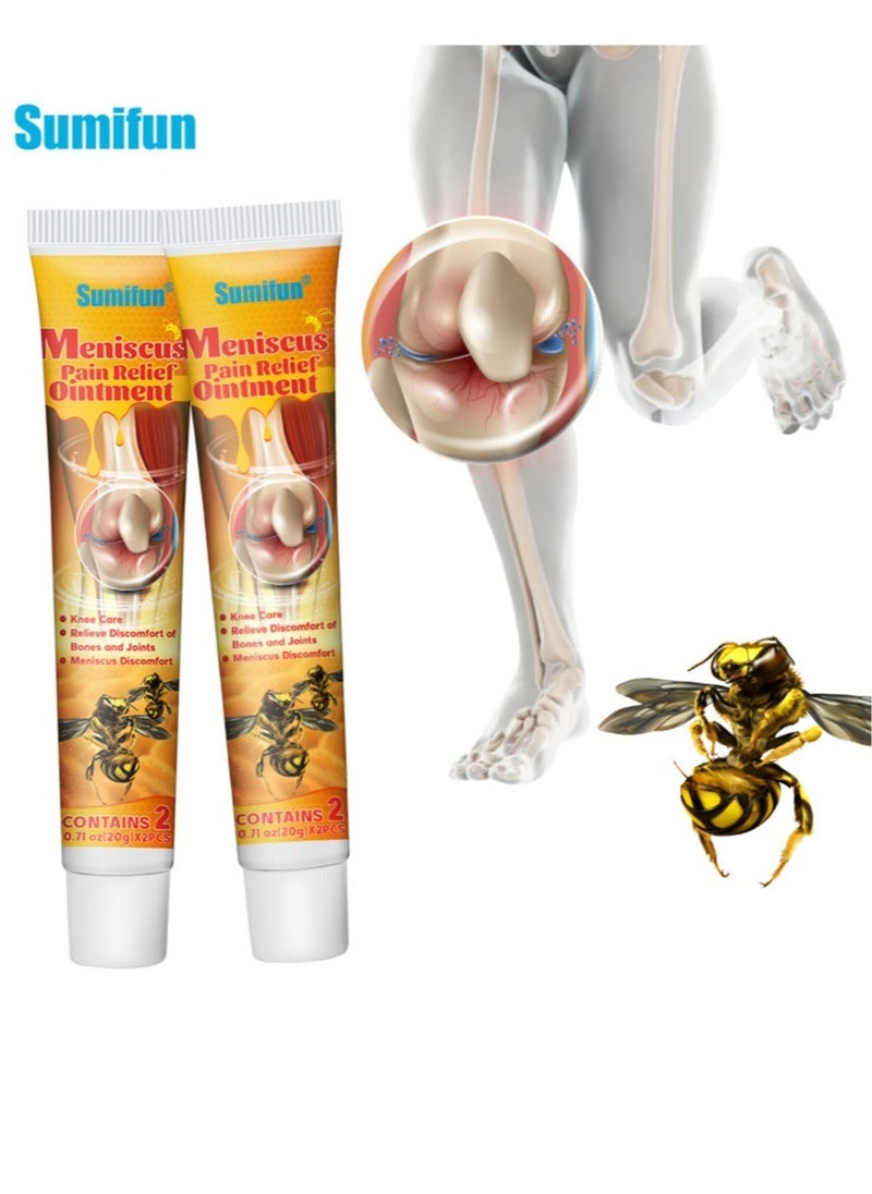 Sumifun 2 Pcs Meniscus Pain Relief Ointment Bee Venom Ointment for Relieve Sore Joints,Muscles and Joints, knees and feet  - Image 1