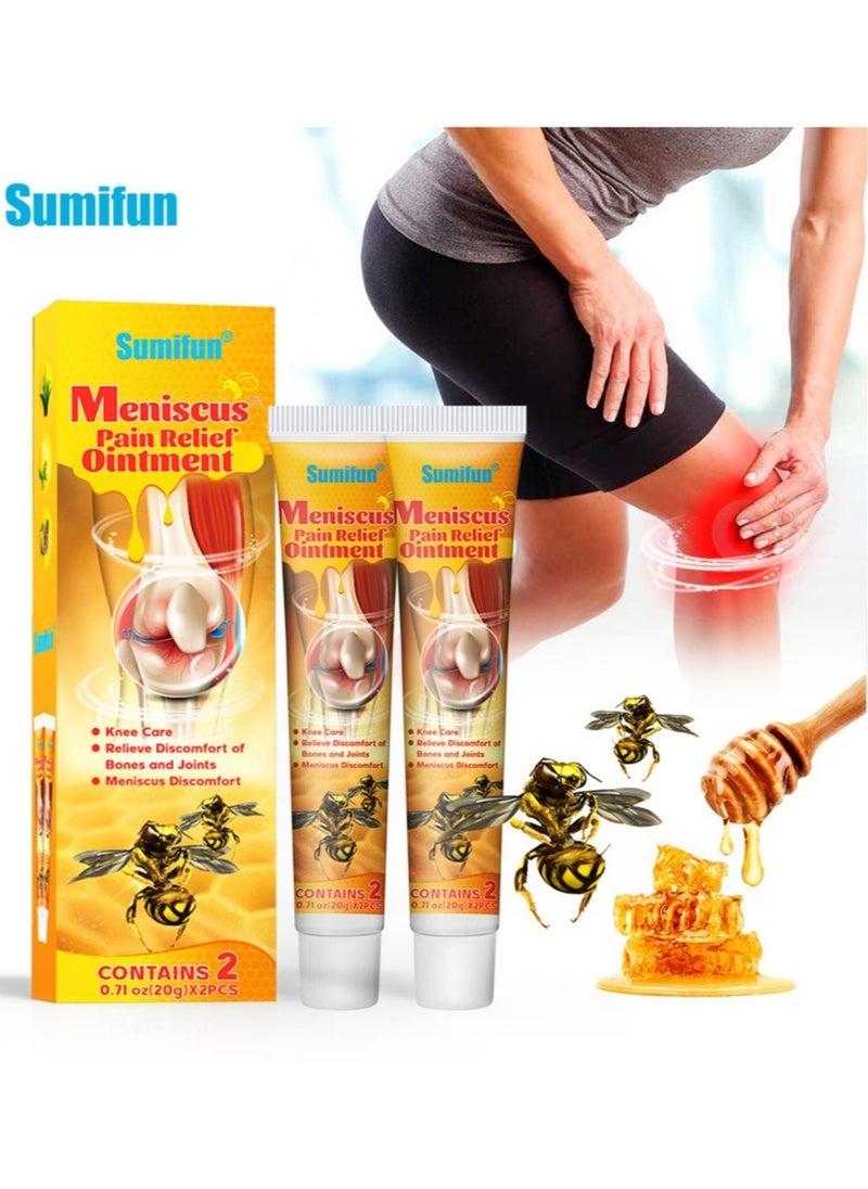 Sumifun 2 Pcs Meniscus Pain Relief Ointment Bee Venom Ointment for Relieve Sore Joints,Muscles and Joints, knees and feet  - Image 2