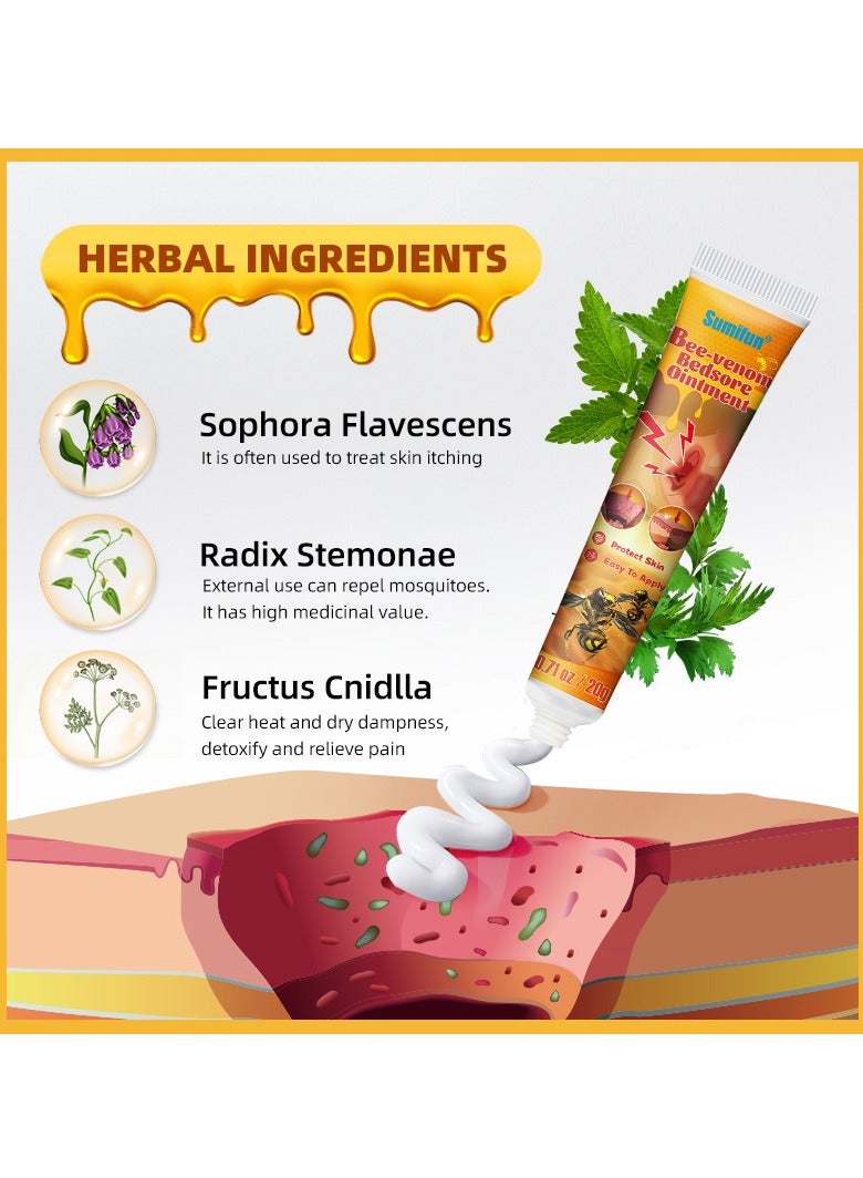 سوميفون مرهم تقرحات الفراش بسم النحل سريع الاختراق للوصول إلى الجلد بعمق، مستخلص عشبي لطيف - Image 5