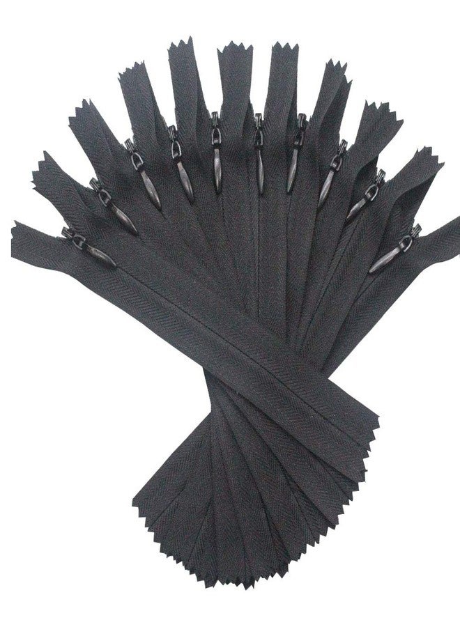 YaHoGa 10pcs 11 Inches Invisible Zippers Conceal Zippers for Sewing, Dress, Garments, Clothes, Pillow, Tailor, Craft (Black, 11") - Image 1
