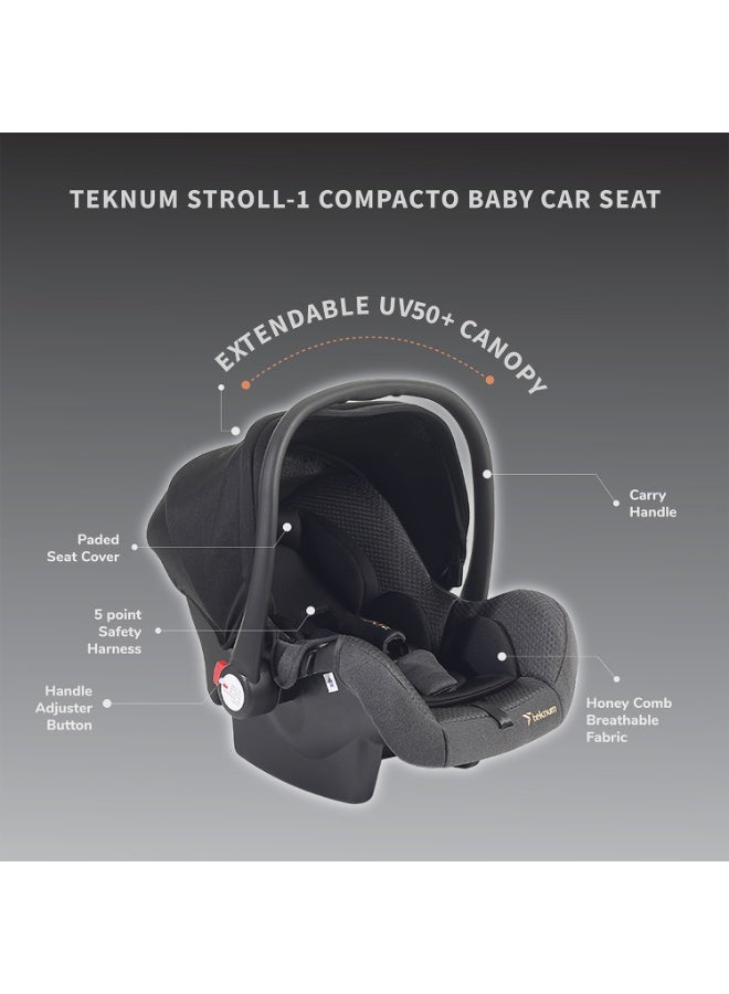 TEKNUM STROLL-1 Travel System w/Reversible Stroller and Baby Car Seat - Olive Green - Image 4