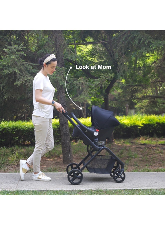 TEKNUM STROLL-1 Travel System w/Reversible Stroller and Baby Car Seat - Olive Green - Image 5