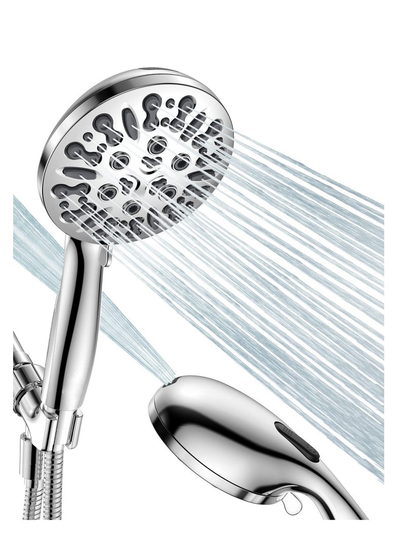 SYOSI Shower Head High Pressure 8 Modes Shower Head with Handheld Built in Power Wash to Clean Tub Tile  Pets 4 7 Detachable Showerhead with 71 Inches Extra Long Hose - Image 1