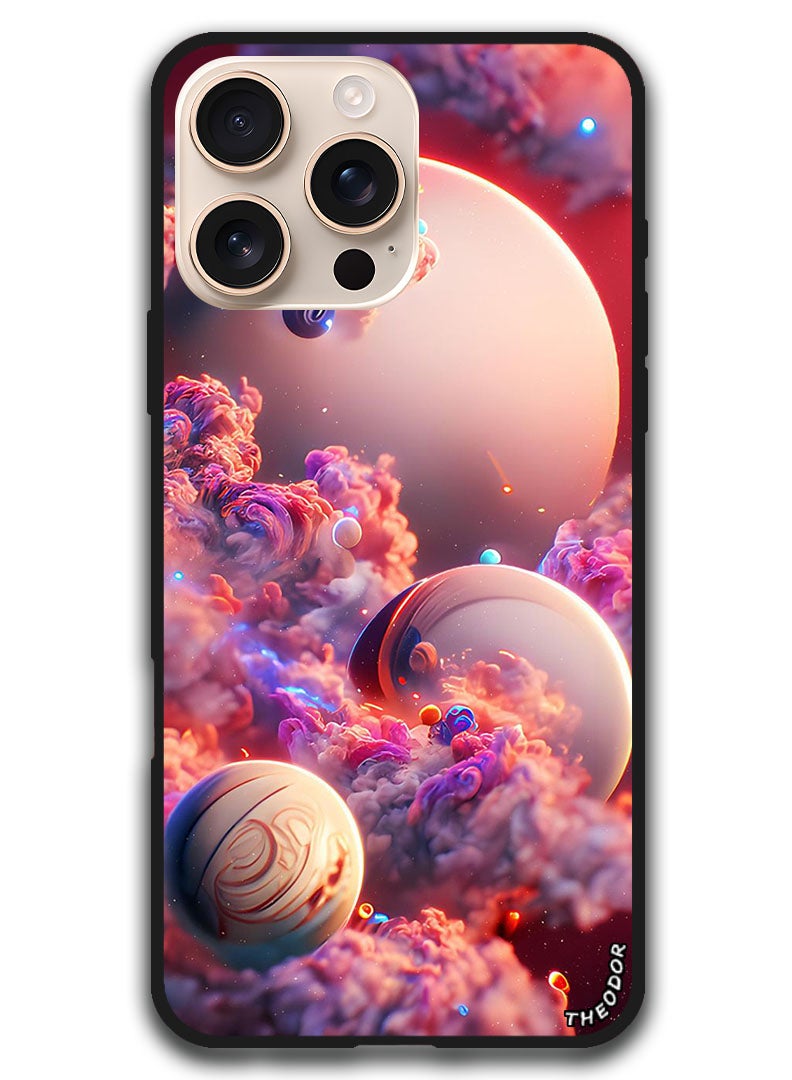 Theodor Protective Case Anti Scratch Shock Proof Bumper Cover For iPhone 16 Pro (6.3)-inch Planets 2 - Image 1