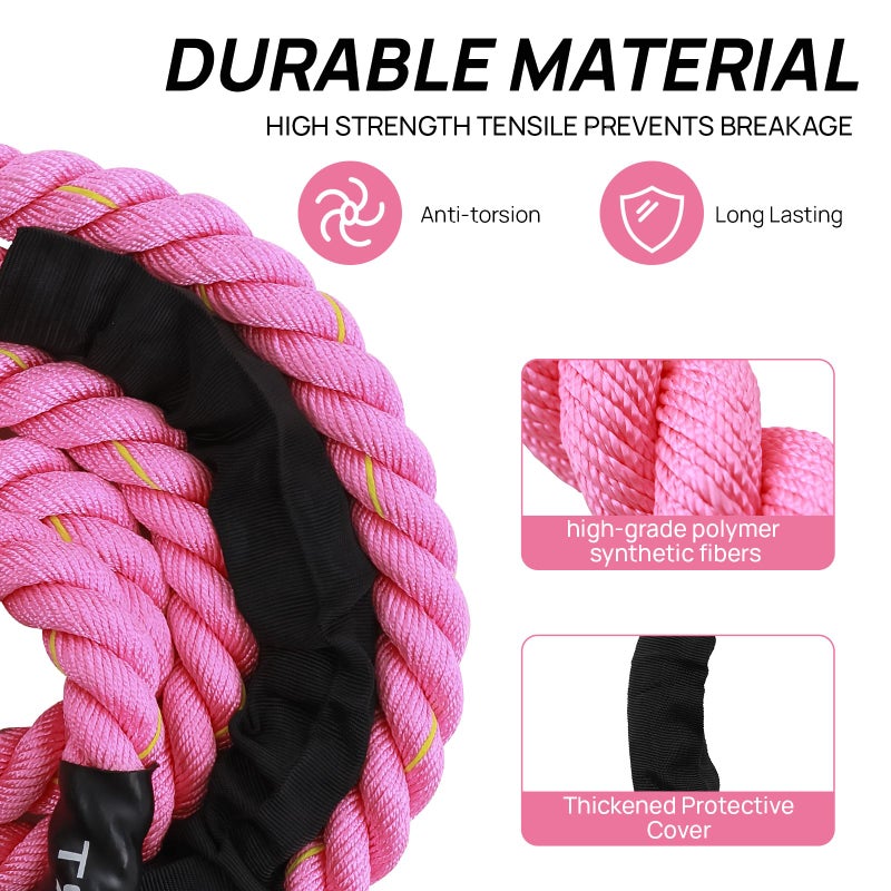 walsport Weighted Jump Rope for Fitness â€“ Heavy Skipping Rope for Women & Adults, Ideal for Home Gym Workouts, Strength Training, Weight Loss, and Boxing (Pink 1.5 lb) - Image 3