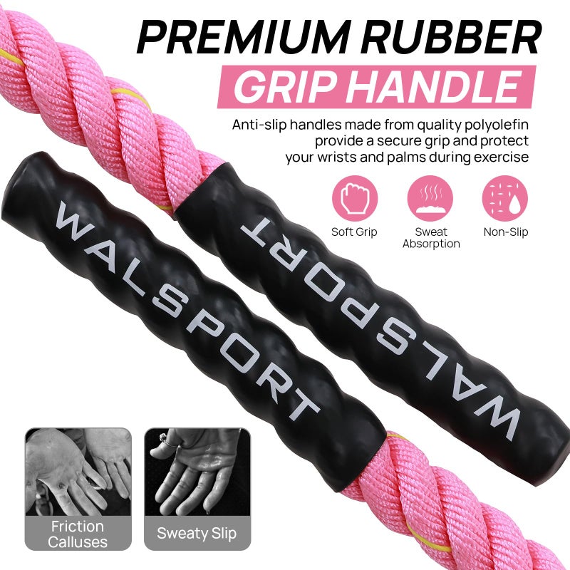 walsport Weighted Jump Rope for Fitness â€“ Heavy Skipping Rope for Women & Adults, Ideal for Home Gym Workouts, Strength Training, Weight Loss, and Boxing (Pink 1.5 lb) - Image 4