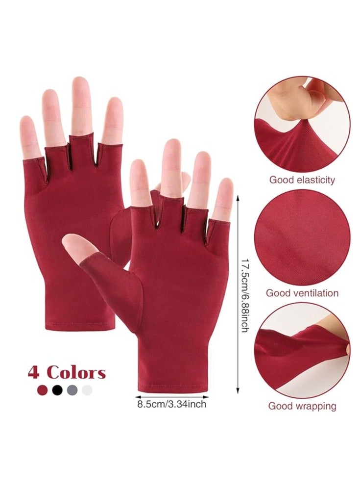 Pimoys 4 Pairs UV Gloves for Nail Lamp Light Manicure Gloves UV Light for Gel Nails, Hand UV Protection Gloves for Nail UV lamp  - Image 2