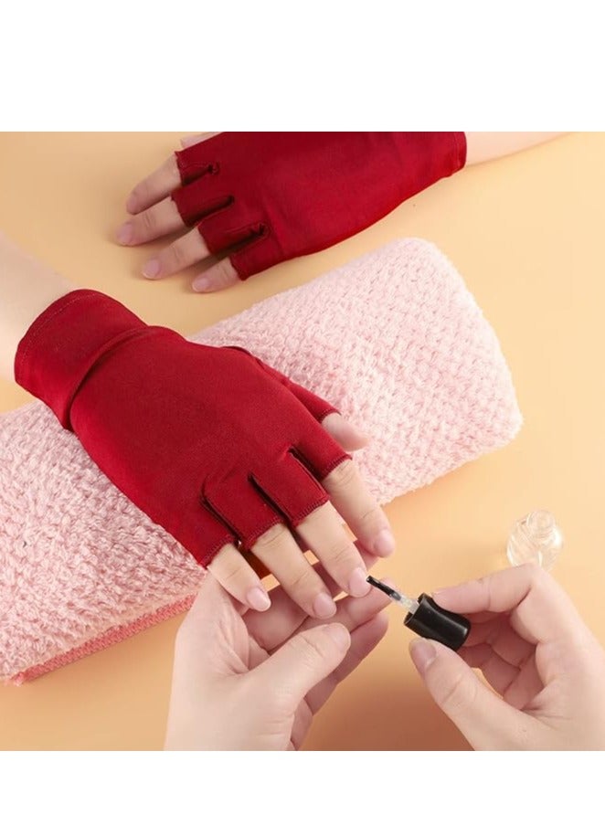 Pimoys 4 Pairs UV Gloves for Nail Lamp Light Manicure Gloves UV Light for Gel Nails, Hand UV Protection Gloves for Nail UV lamp  - Image 3