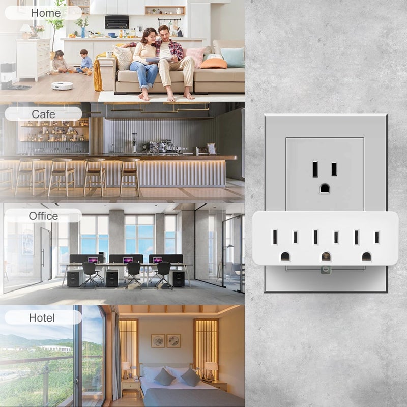 TENINYU Grounded Adapter 3-Prong to 2-Prong Triple Outlet Converter - UL Listed 3 Pin to 2 Pin Polarized Plug Extender Power Strip, Wall Plug Splitter with 3 AC Outlets for Household Appliances (1) - Image 5