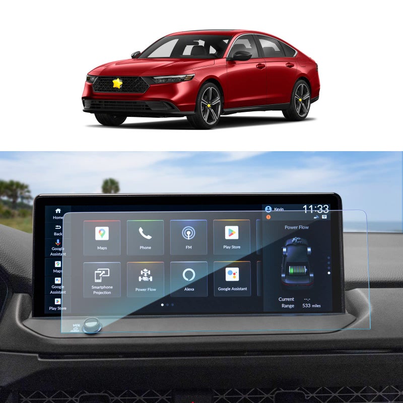 SKTU for 2023 2024 2025 2026 Honda Accord Screen Protector 12.3 Inch for 2023-2026 Honda Accord Sport Hybrid EX-L Hybrid Sport-L Hybrid Touring Hybrid Navigation Honda Accord 2026 2025 2024 2023 Accessories [Ultra HD, 9H Hardness, Anti-Glare] - Image 1