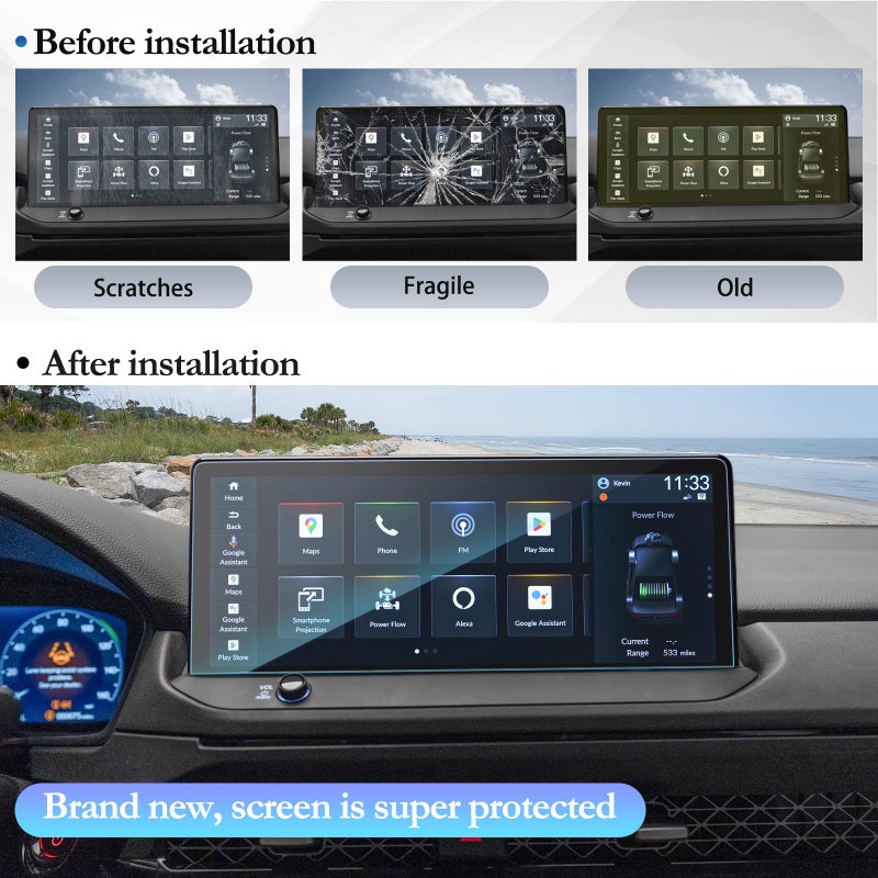 SKTU for 2023 2024 2025 2026 Honda Accord Screen Protector 12.3 Inch for 2023-2026 Honda Accord Sport Hybrid EX-L Hybrid Sport-L Hybrid Touring Hybrid Navigation Honda Accord 2026 2025 2024 2023 Accessories [Ultra HD, 9H Hardness, Anti-Glare] - Image 5