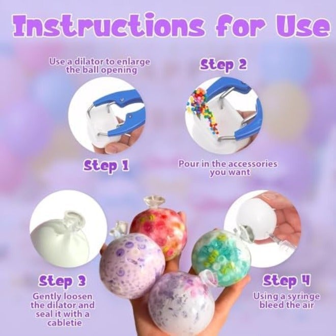 طقم صنع كرات التوتر DIY، 15 قطعة من طقم صنع الكرات اللينة مع أغطية TPR شفافة وأداة فراغ وموسع، طقم حرفي لصنع كرات التوتر المخصصة للبالغين، هدية للعناية بالنفس، استرخاء المكتب (#3) - Image 5