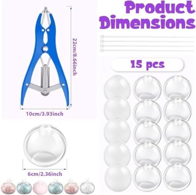 طقم صنع كرات التوتر DIY، 15 قطعة من طقم صنع الكرات اللينة مع أغطية TPR شفافة وأداة فراغ وموسع، طقم حرفي لصنع كرات التوتر المخصصة للبالغين، هدية للعناية بالنفس، استرخاء المكتب (#3) - Image 2