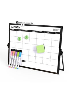 17"X12" Dry Erase Calendar,Magnetic Desktop Whiteboard With Stand, Reusable Whiteboard Planner Schedule For Desk, Office, Classroom, 6 Markers & 4 Magnets& 1 Eraser Included