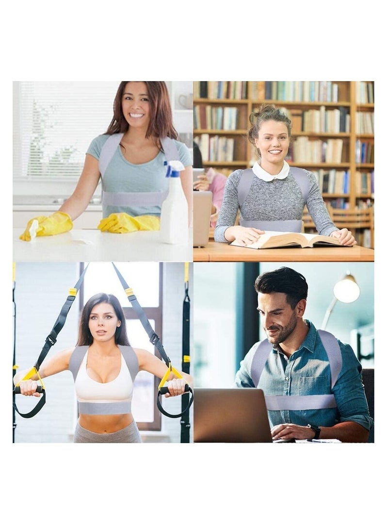 Excefore Posture Corrector for Men Women, Adjustable Back Brace Belt, Sweat Proof Mesh, Pain Relief for Neck, Back, Shoulders, Posture Brace, Elastic Memory Correction Belt, Light and Breathable (L: 33-37") - Image 3