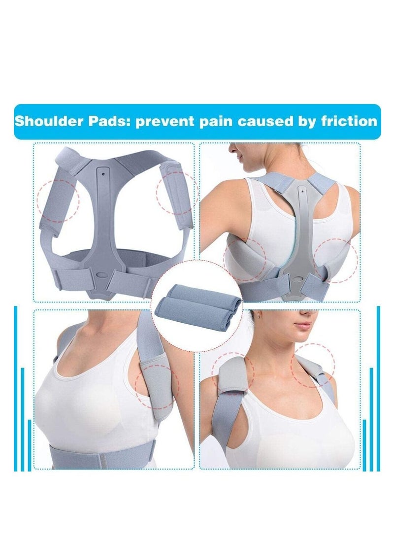 Excefore Posture Corrector for Men Women, Adjustable Back Brace Belt, Sweat Proof Mesh, Pain Relief for Neck, Back, Shoulders, Posture Brace, Elastic Memory Correction Belt, Light and Breathable (L: 33-37") - Image 2