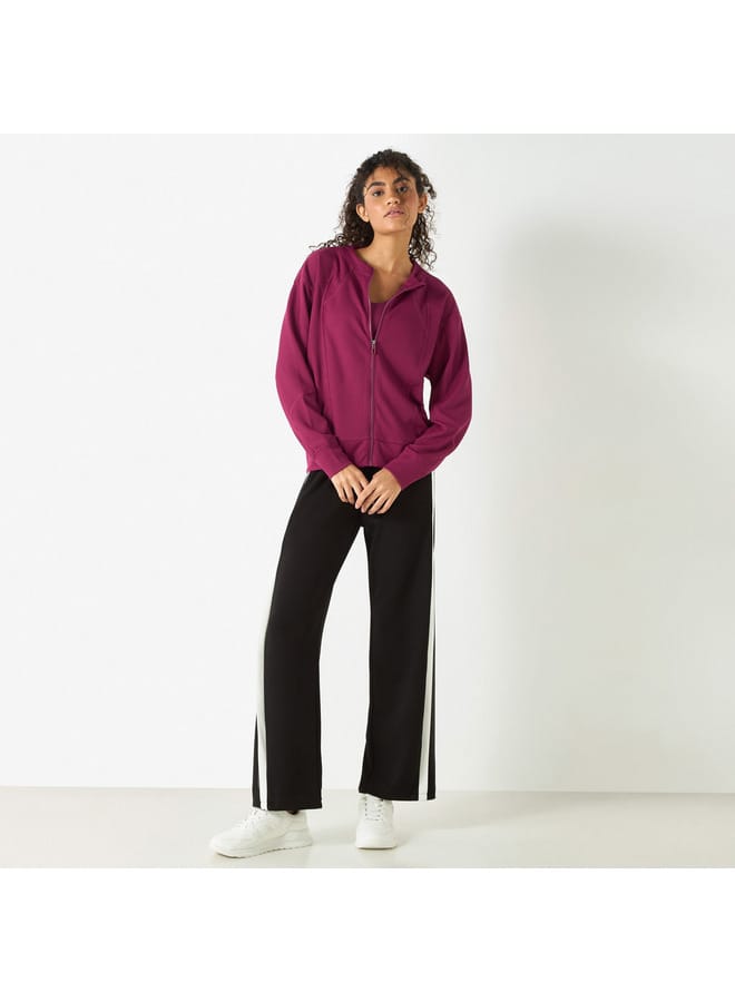 Kappa Kappa Ribbed Zip Through Jacket with Long Sleeves - Image 2
