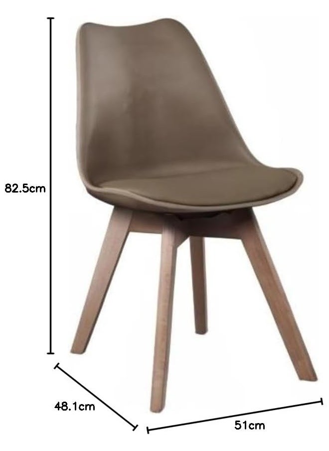 Taimi Pack Of 6 Nordic Style Office Chair Ergonomic Comfortable Desk Chair with Padded Seat Dining Room Living Room Computer Chair brown  - Image 5