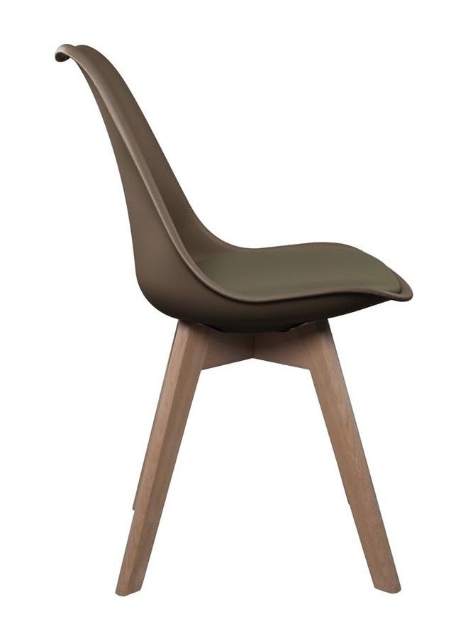 Taimi Pack Of 6 Nordic Style Office Chair Ergonomic Comfortable Desk Chair with Padded Seat Dining Room Living Room Computer Chair brown  - Image 3