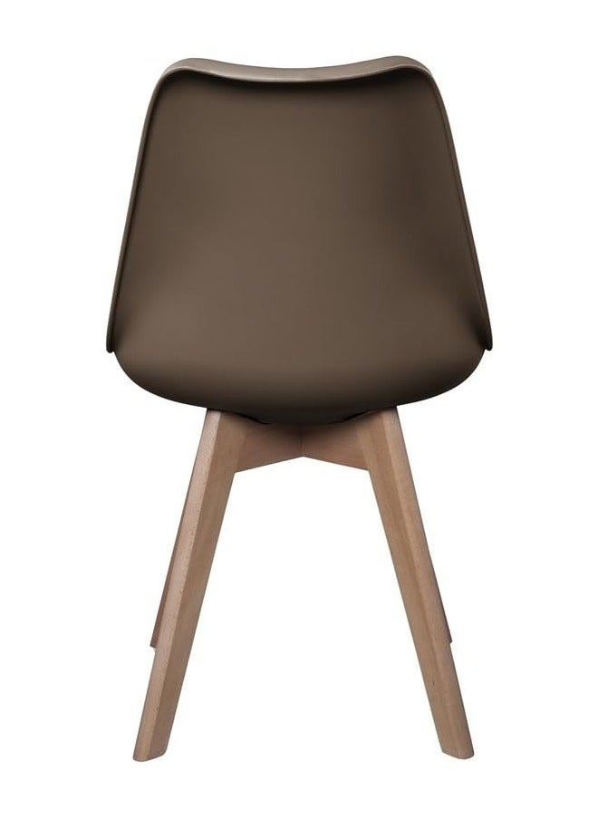 Taimi Pack Of 6 Nordic Style Office Chair Ergonomic Comfortable Desk Chair with Padded Seat Dining Room Living Room Computer Chair brown  - Image 4
