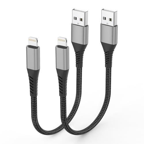 Umefly 1ft Short iPhone Charger Cord, 2Pack USB to Lightning Cable for Car, 1 ft iPhone Charging Cable for iPhone 14 13 12 11 Pro Max XR XS X 8 7 6 Plus SE, Charging Stations - Image 1