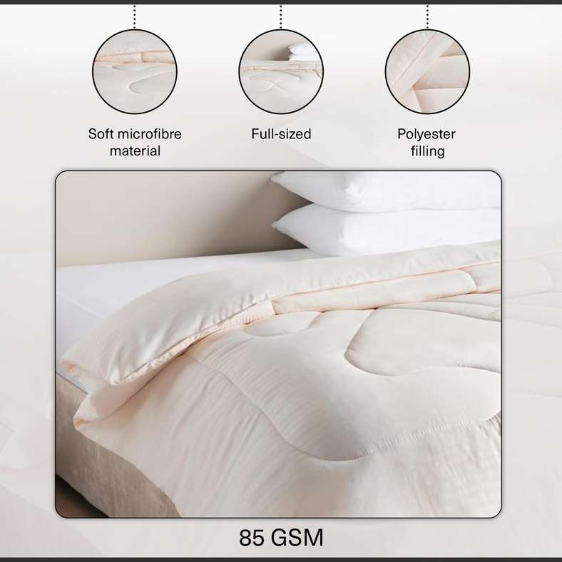 Pan Home لحاف رول مخطط 150×220 سم - بيج - Image 5