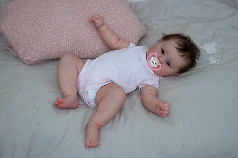 iCradle Lovely Real Look Reborn Baby Doll Girl 20 inch 50 cm Silicone Baby Doll Realistic Newborn Doll Toy for Ages 3+ - Image 3