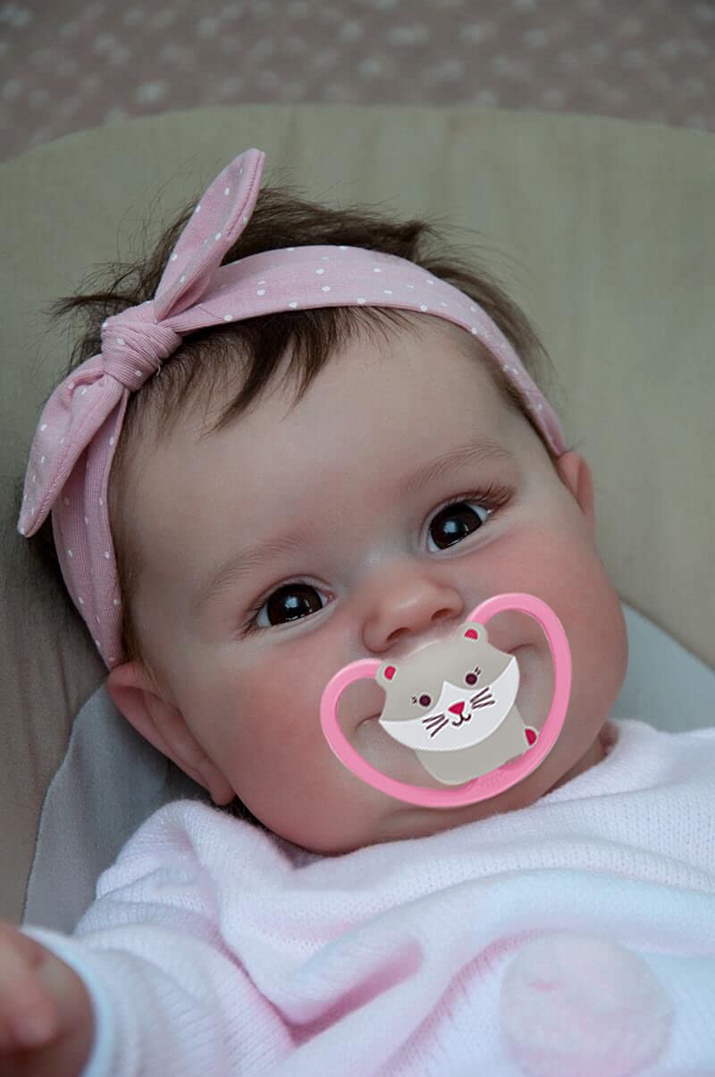 iCradle Lovely Real Look Reborn Baby Doll Girl 20 inch 50 cm Silicone Baby Doll Realistic Newborn Doll Toy for Ages 3+ - Image 2