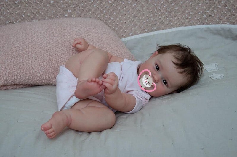 iCradle Lovely Real Look Reborn Baby Doll Girl 20 inch 50 cm Silicone Baby Doll Realistic Newborn Doll Toy for Ages 3+ - Image 4